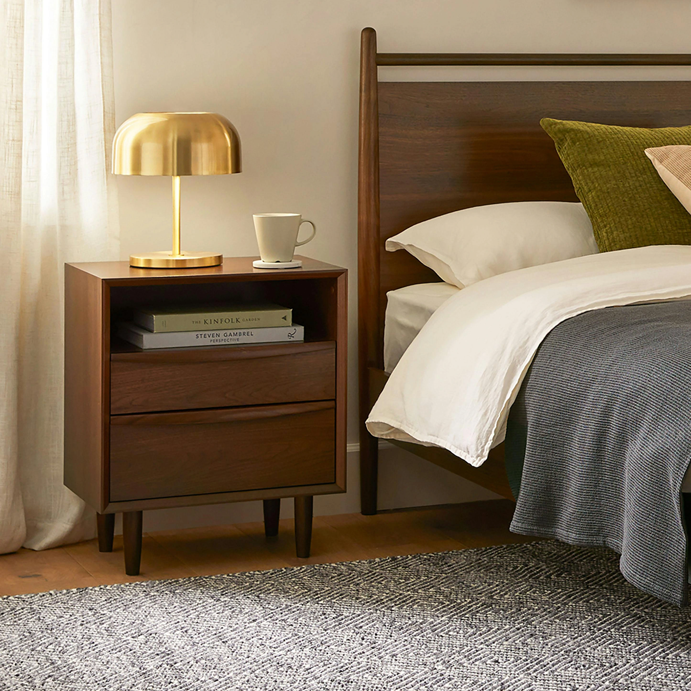 Article Lenia 2-Drawer Nightstand — Walnut (SKU12941)