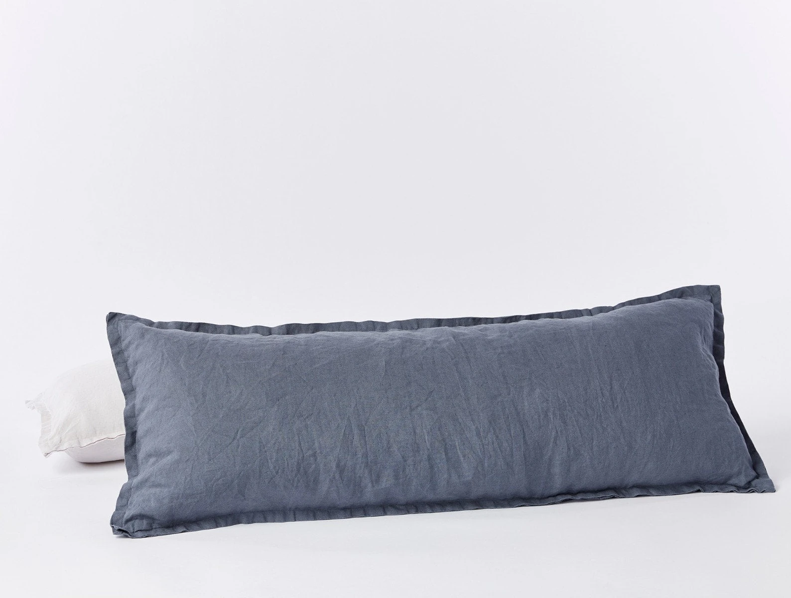 Coyuchi Organic Relaxed Linen Lumbar Pillow Cover — Harbor Blue, 14 x 36 (1024109)