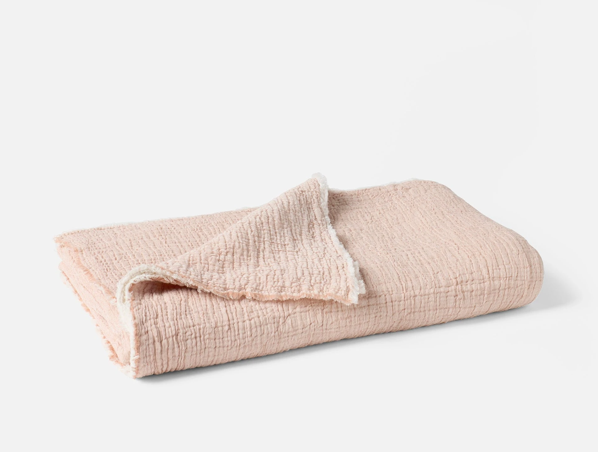 Coyuchi Topanga Organic Matelasse Throw — Praline Chambray