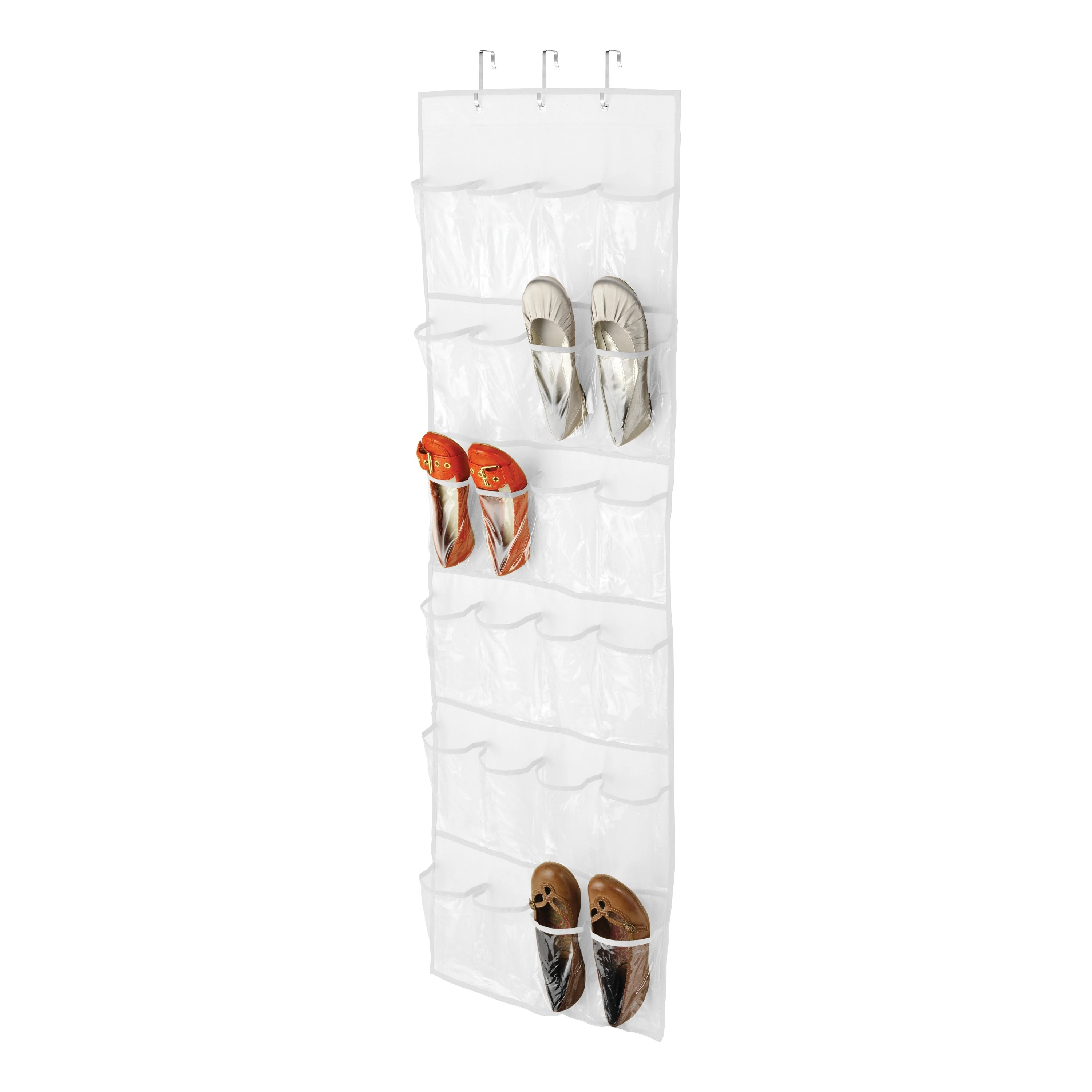 Honey-Can-Do White 24-Pocket Over-the-Door Shoe Organizer (SFT-01242)