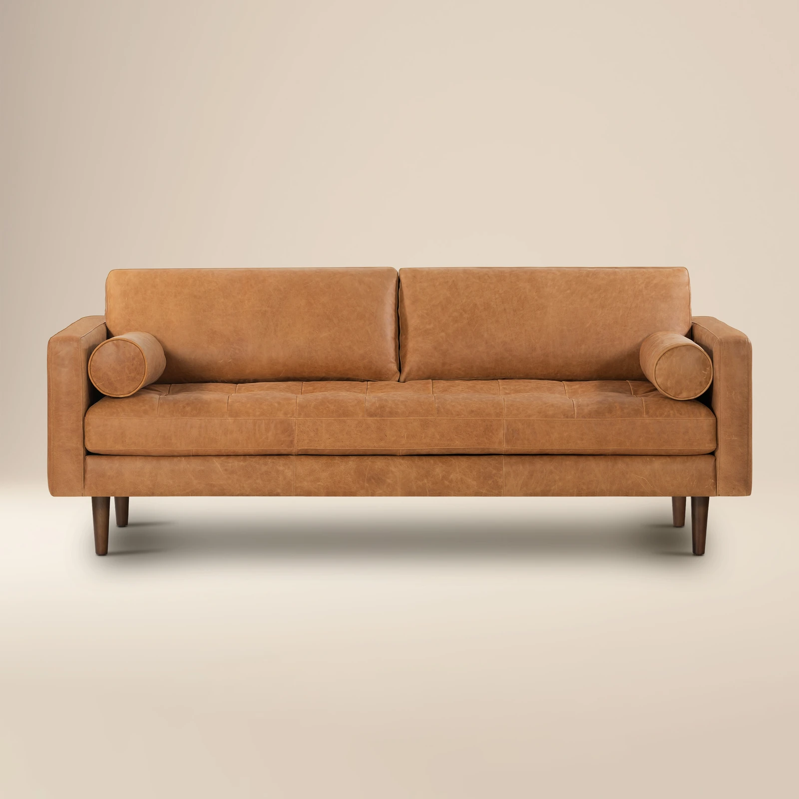Poly & Bark Napa 88.5-inch Leather Sofa — Cognac Tan