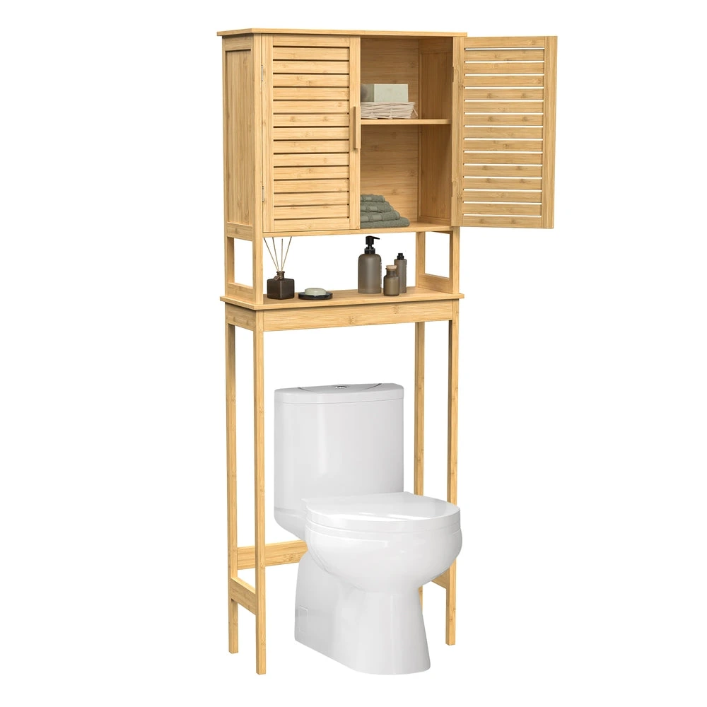 SONGMICS Bamboo Over-the-Toilet Storage Cabinet — Natural (UBTS010N01)